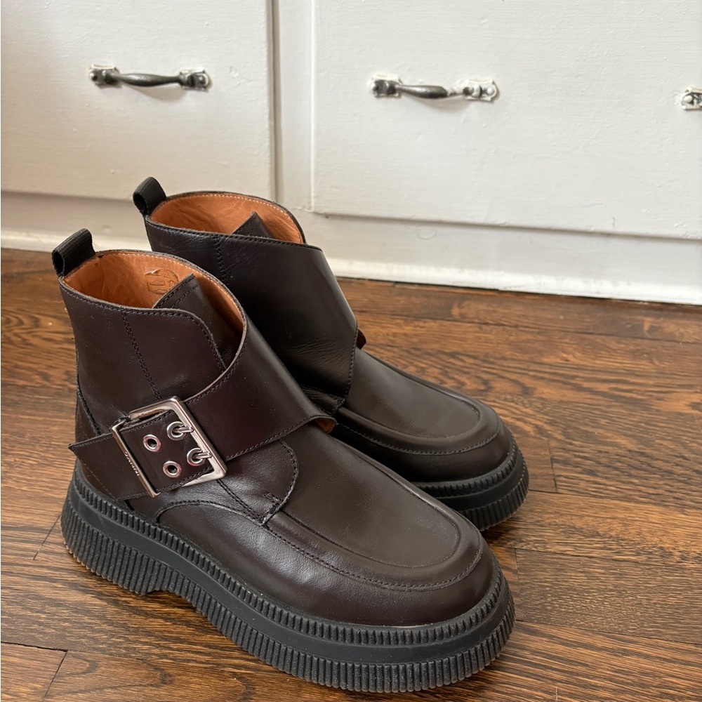 Ganni Brown Ankle Boots